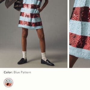 Maeve by Anthropologie Sequin Striped Mini Dress or jacket Large never worn